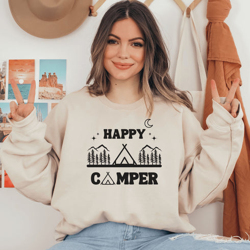 C & Win Sports Happy Camper Crewneck Sweatshirt - C & Win Sports
